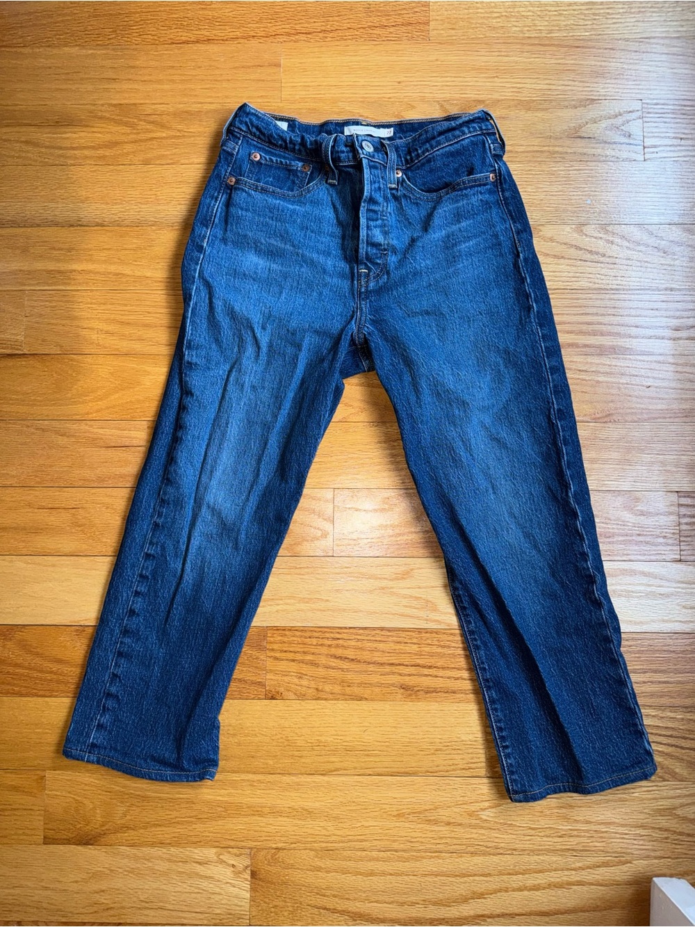 Levi's Dark Blue Ankle-Length Cropped Jeans